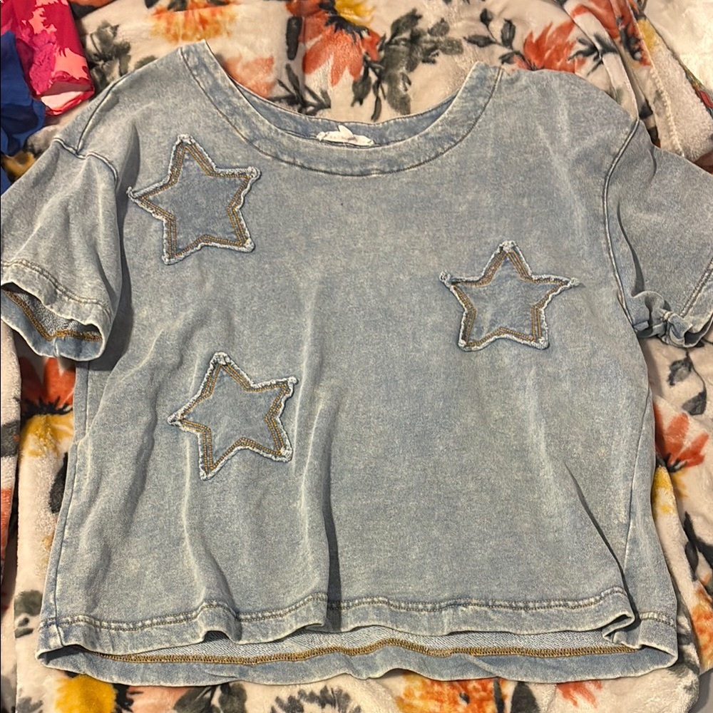 Starry Denim Kids Blouse